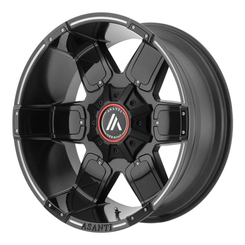 Asanti Offroad AB811 Satin Black Milled W/ Gloss Black Accents - Part Number AB811-20108724NBM Asanti Offroad AB811 Satin Black Milled W/ Gloss Black Accents Photo