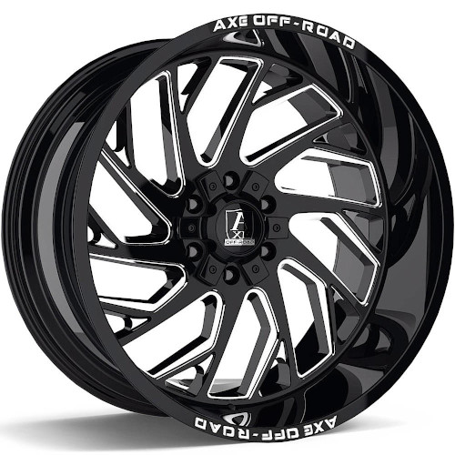 Axe Off-Road Zeus Gloss Black W/ Milled Spokes - Part Number 20126139-44ZEUBM Axe Off-Road Zeus Gloss Black W/ Milled Spokes Photo