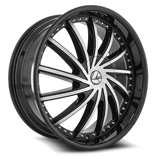 Azara AZA-517 Gloss Black Machined - Part Number AZA-517228551143120+38BM-DT5X110 Azara AZA-517 Gloss Black Machined Photo