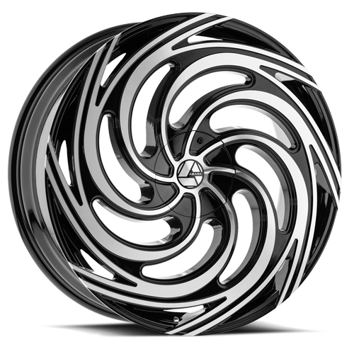 Azara AZA-519 Gloss Black Machined - Part Number AZAC519228551081143+38BM Azara AZA-519 Gloss Black Machined Photo