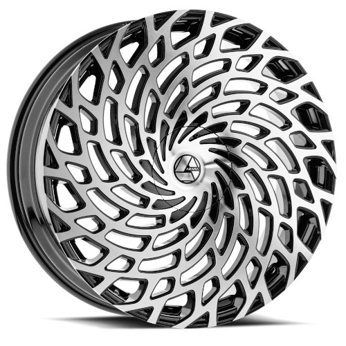 Azara AZA-523 Gloss Black Machined - Part Number AZA-523249051151397+18BM Azara AZA-523 Gloss Black Machined Photo