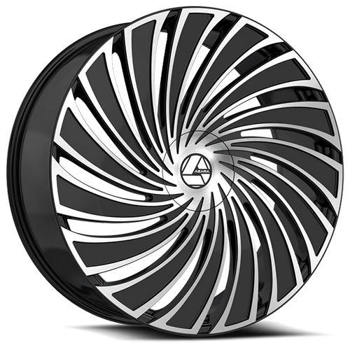 Azara AZA-533 Gloss Black W/ Machined Face - Part Number AZA-53324905115120+32BM Azara AZA-533 Gloss Black W/ Machined Face Photo