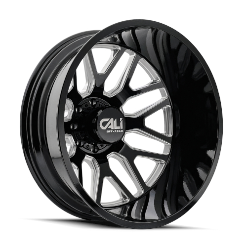 Cali Offroad Invader 9115 Dually Gloss Black W/ Milled Spokes - Part Number 9115D-22879BMR232 Cali Offroad Invader 9115 Dually Gloss Black W/ Milled Spokes Photo