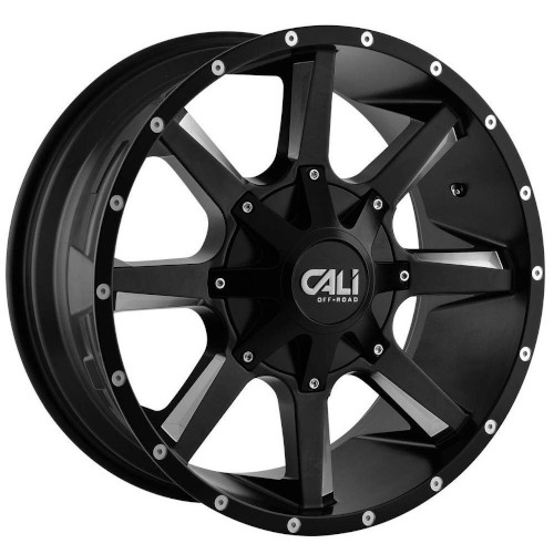 Cali Offroad Busted 9100 Satin Black W/ Milled Spokes - Part Number 9100-22237M-47 Cali Offroad Busted 9100 Satin Black W/ Milled Spokes Photo
