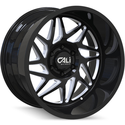 Cali Offroad Gemini 9112 Gloss Black W/ Milled Spokes - Part Number 9112-22283BM Cali Offroad Gemini 9112 Gloss Black W/ Milled Spokes Photo