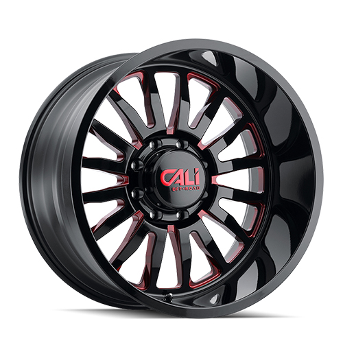 Cali Offroad Summit 9110 Gloss Black W/ Red Milled Spokes - Part Number 9110-22278BTR Cali Offroad Summit 9110 Gloss Black W/ Red Milled Spokes Photo