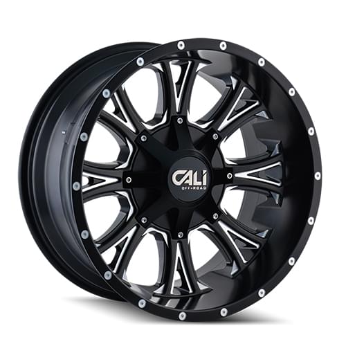 Cali Offroad Americana 9101 Satin Black W/ Milled Spokes - Part Number 9101-2137M Cali Offroad Americana 9101 Satin Black W/ Milled Spokes Photo