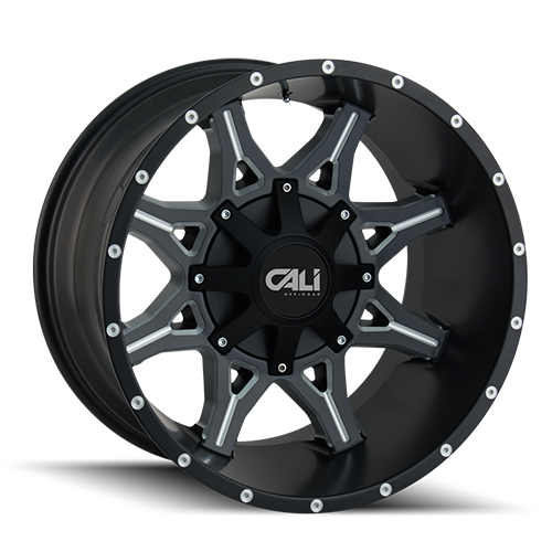 Cali Offroad Obnoxios 9107 Satin Black W/ Milled Spokes - Part Number 9107-2976M Cali Offroad Obnoxios 9107 Satin Black W/ Milled Spokes Photo