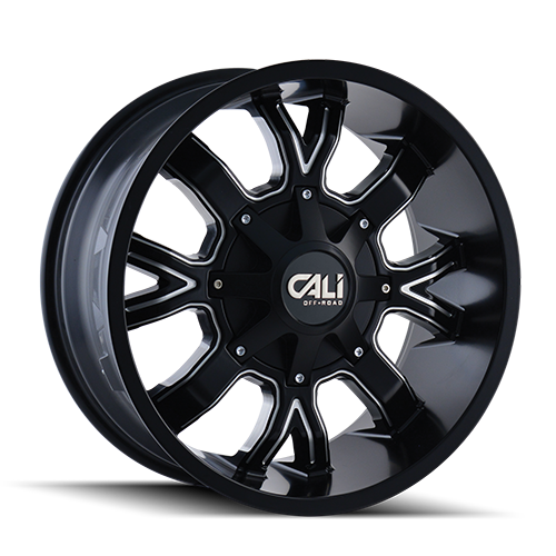 Cali Offroad Dirty 9104 Satin Black W/ Milled Spokes - Part Number 9104-2176M Cali Offroad Dirty 9104 Satin Black W/ Milled Spokes Photo