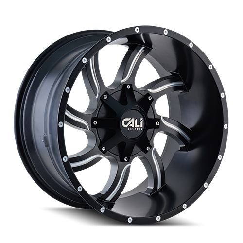 Cali Offroad Twisted 9102 Satin Black W/ Milled Spokes - Part Number 9102-2237M Cali Offroad Twisted 9102 Satin Black W/ Milled Spokes Photo