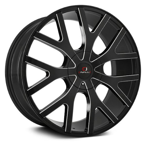 Cavallo CLV-15 Gloss Black W/ Milled Spokes - Part Number CLV-15208551101143+35BMW Cavallo CLV-15 Gloss Black W/ Milled Spokes Photo