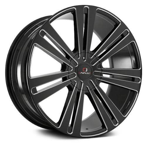 Cavallo CLV-16 Gloss Black W/ Milled Spokes - Part Number CLV-1620855115120+15MW Cavallo CLV-16 Gloss Black W/ Milled Spokes Photo