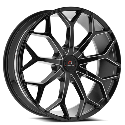 Cavallo CLV-22 Gloss Black W/ Milled Spokes - Part Number CLV-22229561351397+25BMW Cavallo CLV-22 Gloss Black W/ Milled Spokes Photo