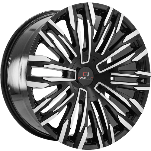 Cavallo CLV-28 Gloss Black W/ Machined Face - Part Number CLV-28208561351397+15BM Cavallo CLV-28 Gloss Black W/ Machined Face Photo