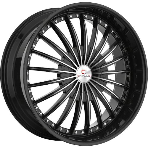 Cavallo CLV-32 Gloss Black W/ Machined Face - Part Number CLV-32208551143120+35BM Cavallo CLV-32 Gloss Black W/ Machined Face Photo