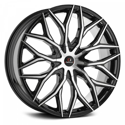 Cavallo CLV-37 Gloss Black W/ Machined Face - Part Number CLV-37229561351397+25BM Cavallo CLV-37 Gloss Black W/ Machined Face Photo