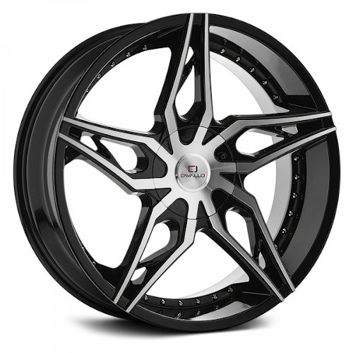 Cavallo CLV-38 Gloss Black W/ Machined Face - Part Number CLV-38228551143120+38BM Cavallo CLV-38 Gloss Black W/ Machined Face Photo