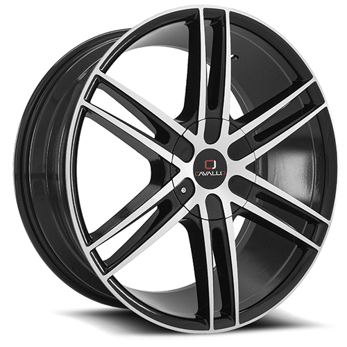 Cavallo CLV-20 Gloss Black W/ Machined Face - Part Number CLV-202490BLANK+18BM-DT6X135/139.7 Cavallo CLV-20 Gloss Black W/ Machined Face Photo