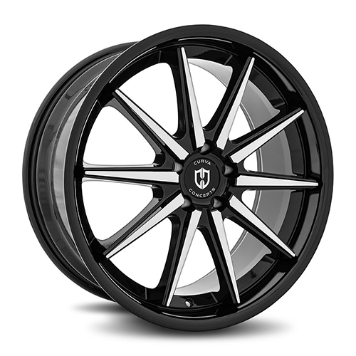 Curva Concepts C24 Gloss Black Machine Face - Part Number C24-20901143573BMF Curva Concepts C24 Gloss Black Machine Face Photo