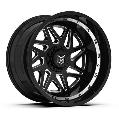Dropstars DS657 Gloss Black W/ Milled Spokes - Part Number 657BM-2090500 Dropstars DS657 Gloss Black W/ Milled Spokes Photo