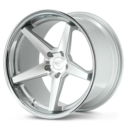 Ferrada FR3 Machined Silver W/ Chrome Lip - Part Number FR3221055130MS45 Ferrada FR3 Machined Silver W/ Chrome Lip Photo