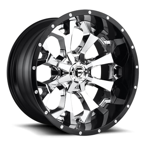 Fuel Offroad Assault D246 Chrome W/ Gloss Black Lip - Part Number D24620201747 Fuel Offroad Assault D246 Chrome W/ Gloss Black Lip Photo