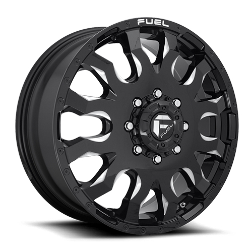 Fuel Offroad Blitz D673 Gloss Black W/ Milled Spokes - Part Number D67320828D Fuel Offroad Blitz D673 Gloss Black W/ Milled Spokes Photo