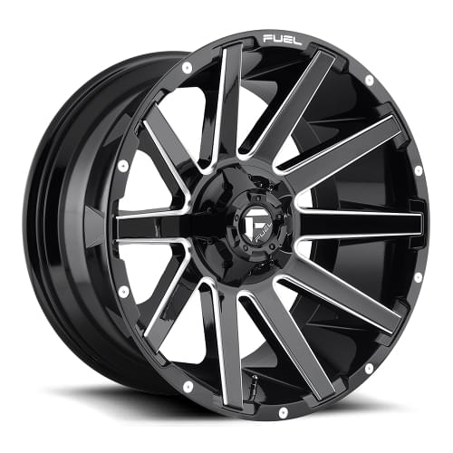 Fuel Offroad Contra D615 Gloss Black W/ Milled Spokes - Part Number D61524207047 Fuel Offroad Contra D615 Gloss Black W/ Milled Spokes Photo