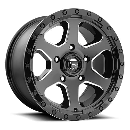 Fuel Offroad Ripper D590 Gloss Black W/ Milled Spokes - Part Number D59017907345 Fuel Offroad Ripper D590 Gloss Black W/ Milled Spokes Photo
