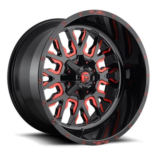 Fuel Offroad Stroke D611 Black W/ Red Milled Spokes - Part Number D61218902650 Fuel Offroad Stroke D611 Black W/ Red Milled Spokes Photo