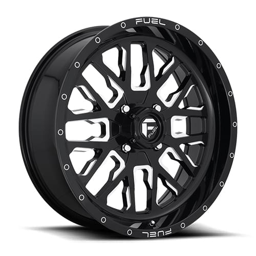 Fuel UTV Stroke D611 Gloss Black W/ Milled Spokes - Part Number D6111870A644 Fuel UTV Stroke D611 Gloss Black W/ Milled Spokes Photo