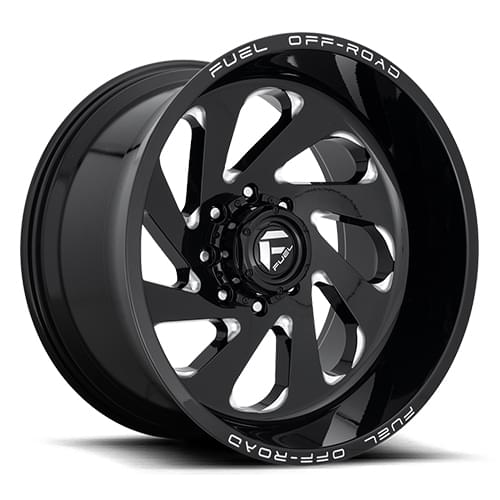 Fuel Offroad Vortex D637 Gloss Black W/ Milled Spokes - Part Number D63720201747 Fuel Offroad Vortex D637 Gloss Black W/ Milled Spokes Photo