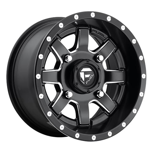 Fuel UTV Maverick D538 Matte Black W/ Milled Spokes - Part Number D5382670A644 Fuel UTV Maverick D538 Matte Black W/ Milled Spokes Photo