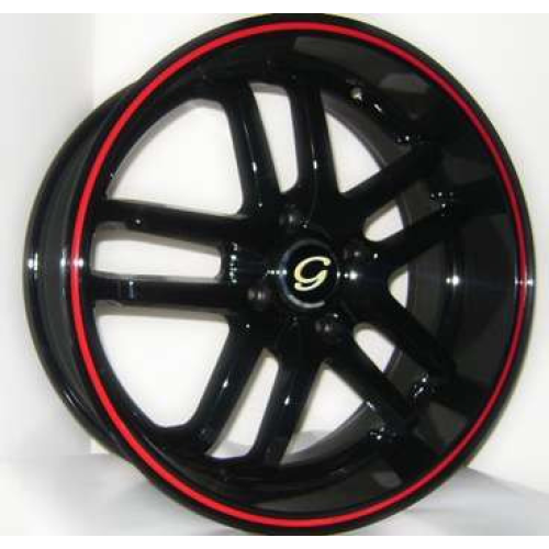 G-Line Alloys G817 Black w/ Red Line