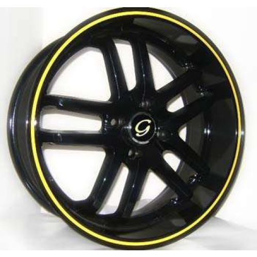 G-Line Alloys G817 Black w/ Yellow Line
