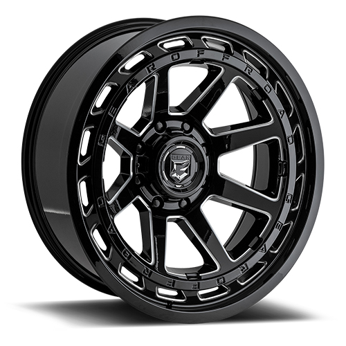 Gear Offroad Hawk 754 Gloss Black W/ Milled Spokes - Part Number 754BM-2205212 Gear Offroad Hawk 754 Gloss Black W/ Milled Spokes Photo