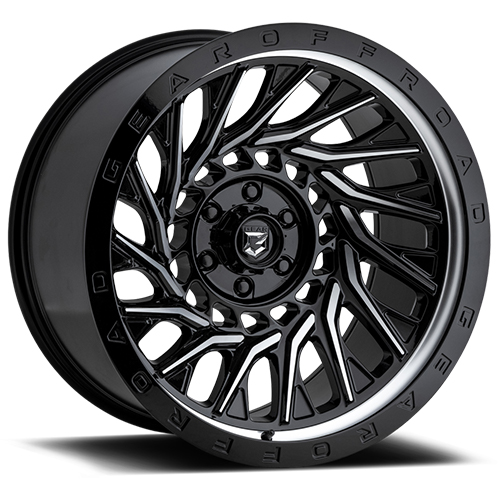 Gear Offroad Monsoon 757 Gloss Black W/ Machined Accents - Part Number 757MB-2126844 Gear Offroad Monsoon 757 Gloss Black W/ Machined Accents Photo