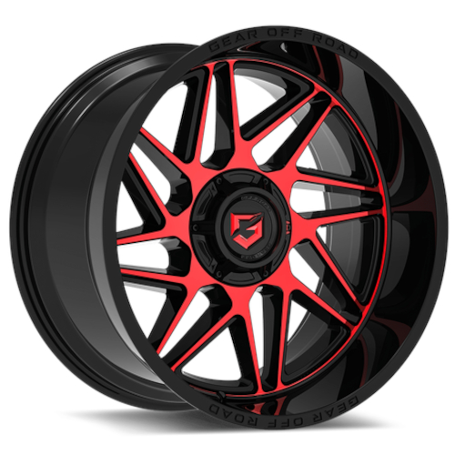 Gear Off Road Ratio 761 Gloss Black W/ Red Tint Machined Photo