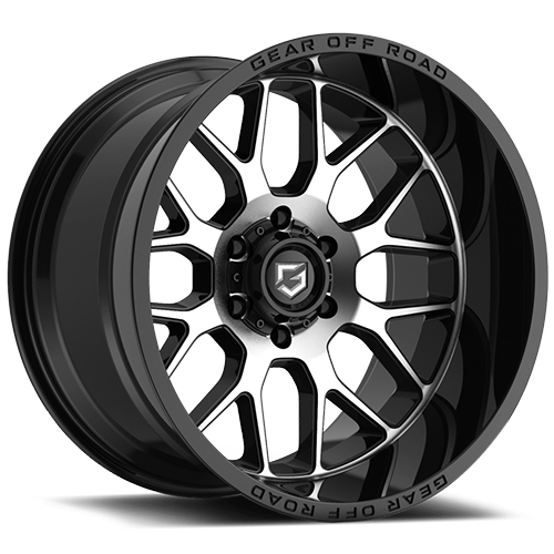 Gear Offroad Raid 763 Black Machined Face - Part Number 763MB-2128744 Gear Offroad Raid 763 Black Machined Face Photo