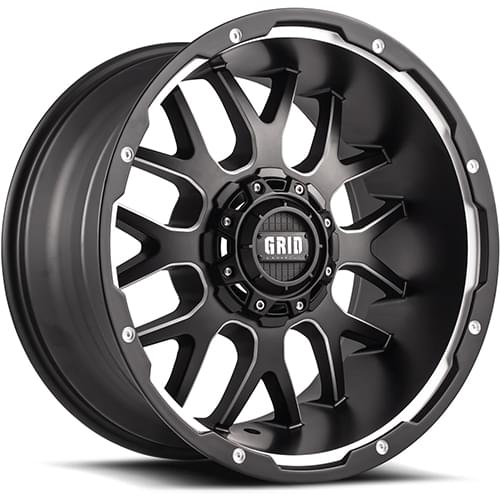 Grid Offroad GD02 Matte Black W/ Milled Spokes - Part Number GD02-20090237F1508 Grid Offroad GD02 Matte Black W/ Milled Spokes Photo