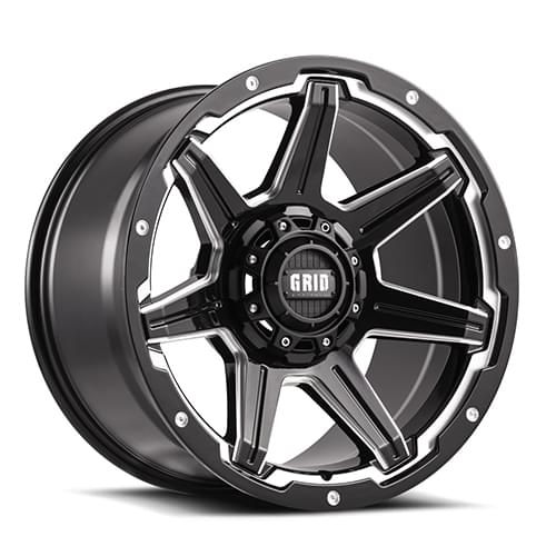 Grid Offroad GD06 Gloss Black W/ Milled Spokes - Part Number GD06-20090027M1578 Grid Offroad GD06 Gloss Black W/ Milled Spokes Photo