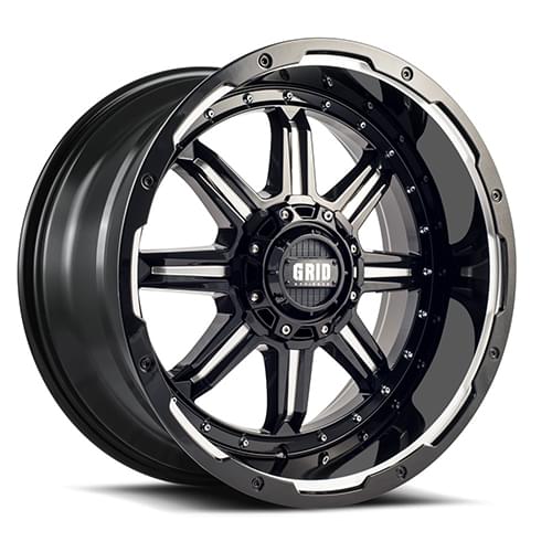 Grid Offroad GD10 Gloss Black W/ Milled Spokes - Part Number GD10-17090550M1510 Grid Offroad GD10 Gloss Black W/ Milled Spokes Photo