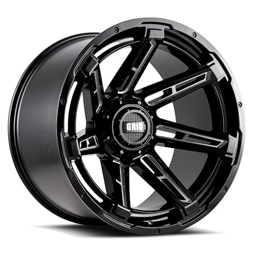 Grid Offroad GD12 Gloss Black W/ Milled Spokes - Part Number GD12-20100865M-225 Grid Offroad GD12 Gloss Black W/ Milled Spokes Photo