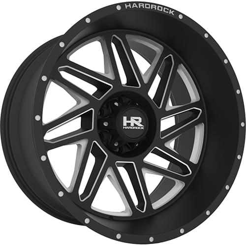 Hardrock Bones Xposed H501 Gloss Black W/ Milled Spokes - Part Number H501-221236151BM Hardrock Bones Xposed H501 Gloss Black W/ Milled Spokes Photo
