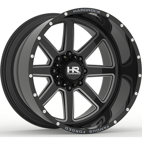 Hardrock Famous Forged H803 Black W/ Milled Spokes - Part Number H803-221281151BM Hardrock Famous Forged H803 Black W/ Milled Spokes Photo