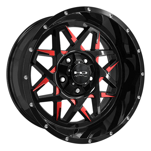 HD Offroad Caliber Gloss Black Milled W/ Red Clearcoat - Part Number CA201056-25ML3-R HD Offroad Caliber Gloss Black Milled W/ Red Clearcoat Photo