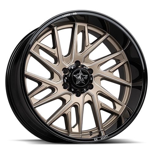 Luxxx HD Offroad LHD-29 Satin Bronze With Milled Edges and Gloss Black Lip - Part Number LHD2924128170-44K-A13 Luxxx HD Offroad LHD-29 Satin Bronze With Milled Edges and Gloss Black Lip Photo