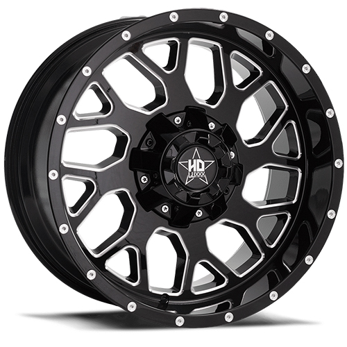 Luxxx HD Offroad LHD-8 Gloss Black Milled - Part Number LHD824146135139-76G-A1 Luxxx HD Offroad LHD-8 Gloss Black Milled Photo