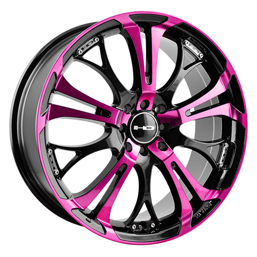 HD Wheels Spinout Black Machined w/ Pink - Part Number SO20806435BK-P HD Wheels Spinout Black Machined w/ Pink Photo