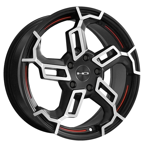 HD Wheels Switch Satin Black Machined W/ Redline - Part Number SW18756542SBRL HD Wheels Switch Satin Black Machined W/ Redline Photo